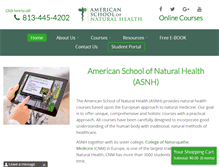 Tablet Screenshot of americanschoolofnaturalhealth.com